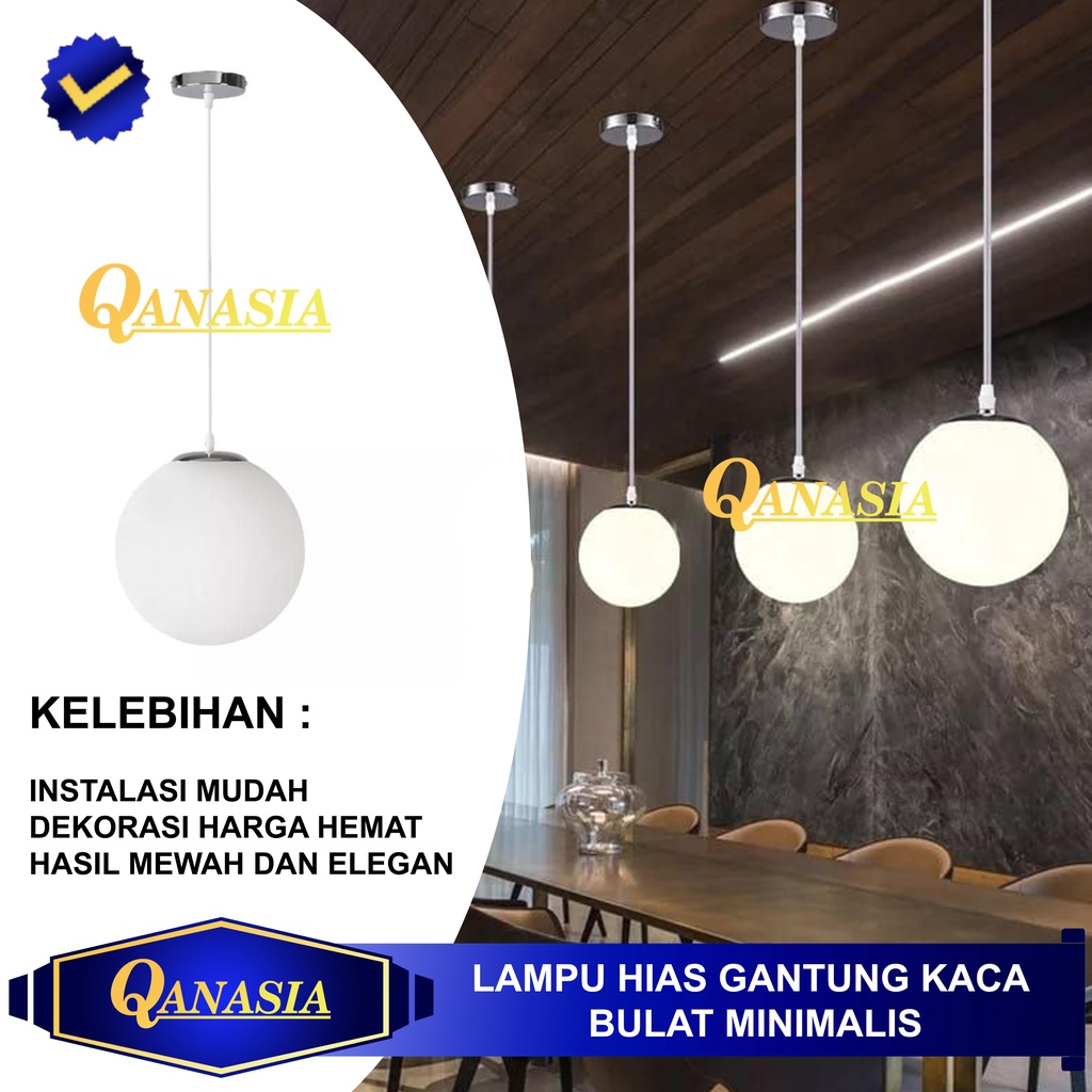 Jual Lampu Hias Gantung Kaca Bulat Dekorasi Rumah Cafe Minimalis Shopee Indonesia 