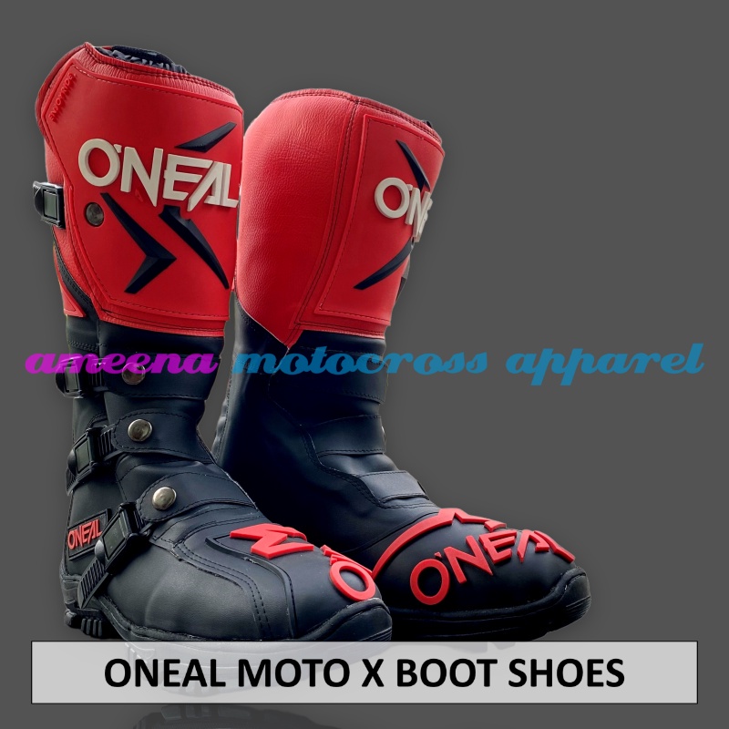 Sepatu MX Boots - Sepatu Trail - Sepatu Motocross - Sepatu Enduro - Sepatu Adventure - Red Black