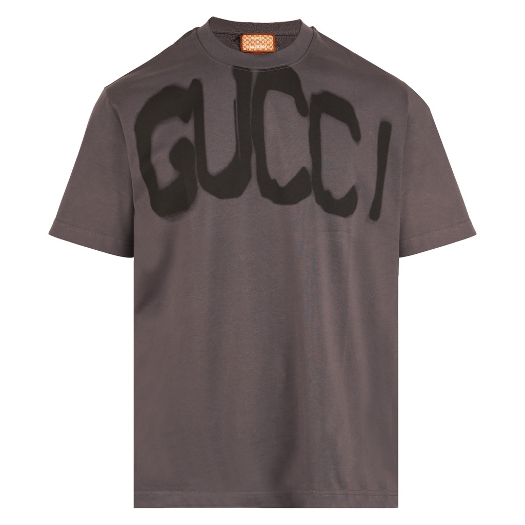 Kaos Atasan Pria Gucci X Balenciaga Logo Cotton Black Quality Import