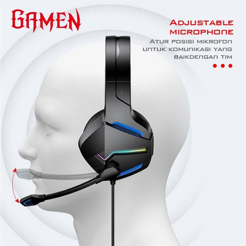 COD GAMEN GH2200 3.5mm Audio Jack Input RGB LED Light Braided Wire Gaming Headset ORIGINAL