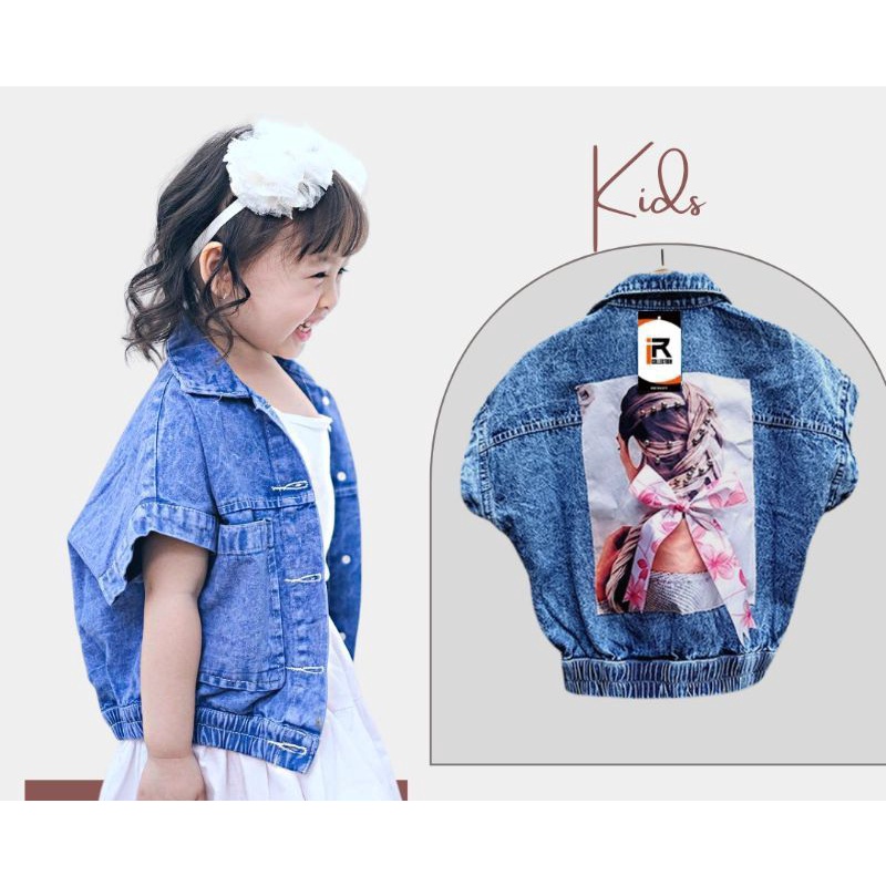 OUTER ANAK PEREMPUAN MOTIF // JAKET JEANS ANAK LENGAN PENDEK