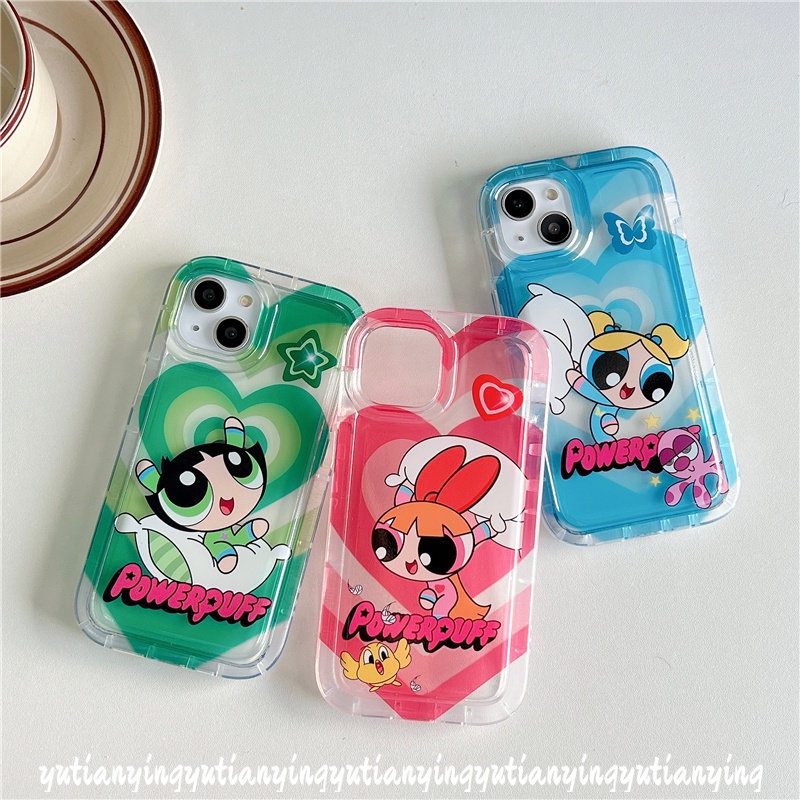 Casing Soft Case TPU Motif Kartun Powerpuff Girls Untuk iPhone 7plus / 11 / 13 / 12pro MAX / XR / 7 / 8 / 6 / 6S + / X / XS MAX