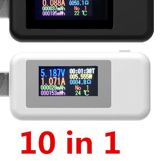 Keweisi KWS-MX18 10 in 1 USB Tester, USB Doctor - Hitam