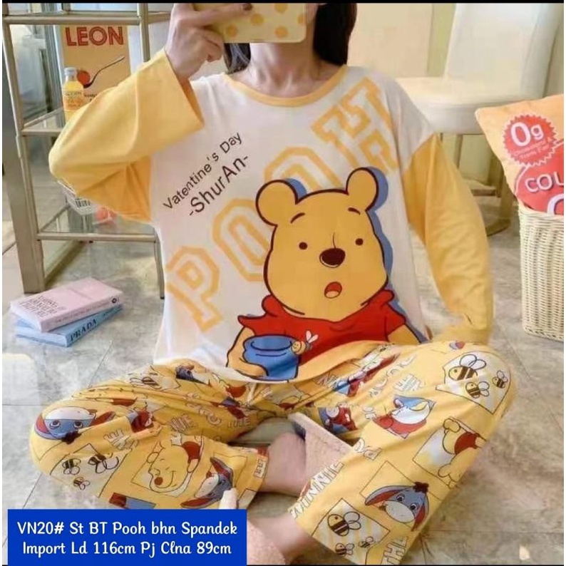 #BajuTidurPooh #PiyamaPooh #Piyama Cute