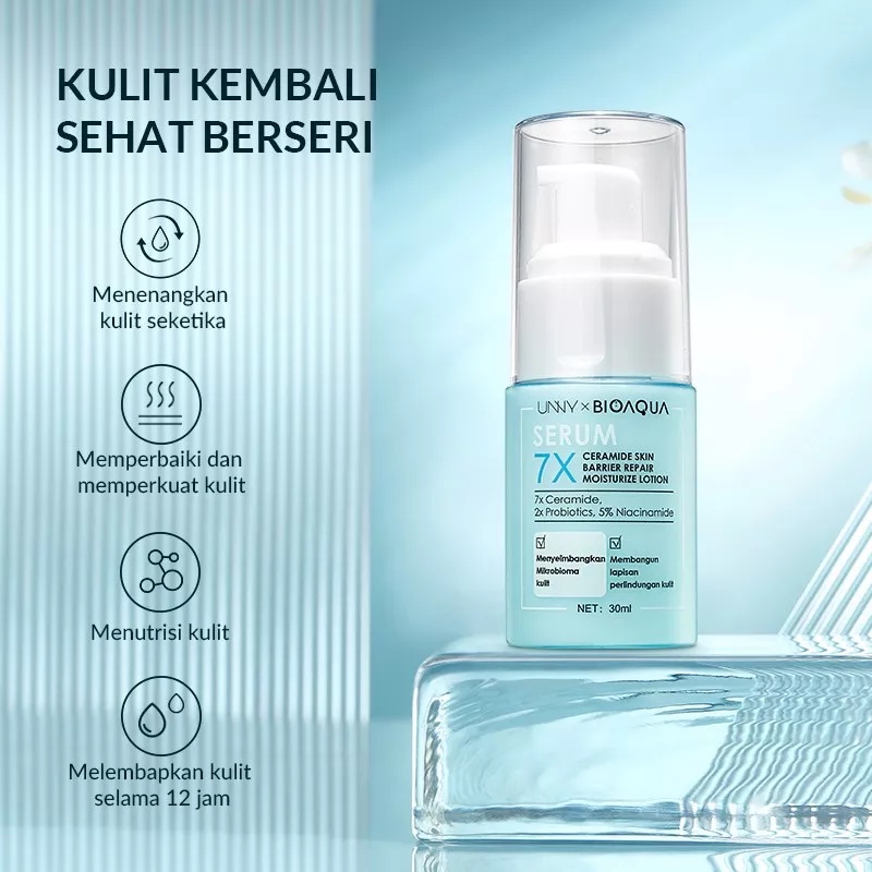 BIOAQUA 7X CERAMIDE SKIN BARRIER REPAIR MOISTURIZE EMULSION FACE LOTION 30ML FOR ALL SKIN TYPES SERUM PENCERAH KULIT BRIGHTLY SERUM BIOAQUA BPOM ORIGINAL