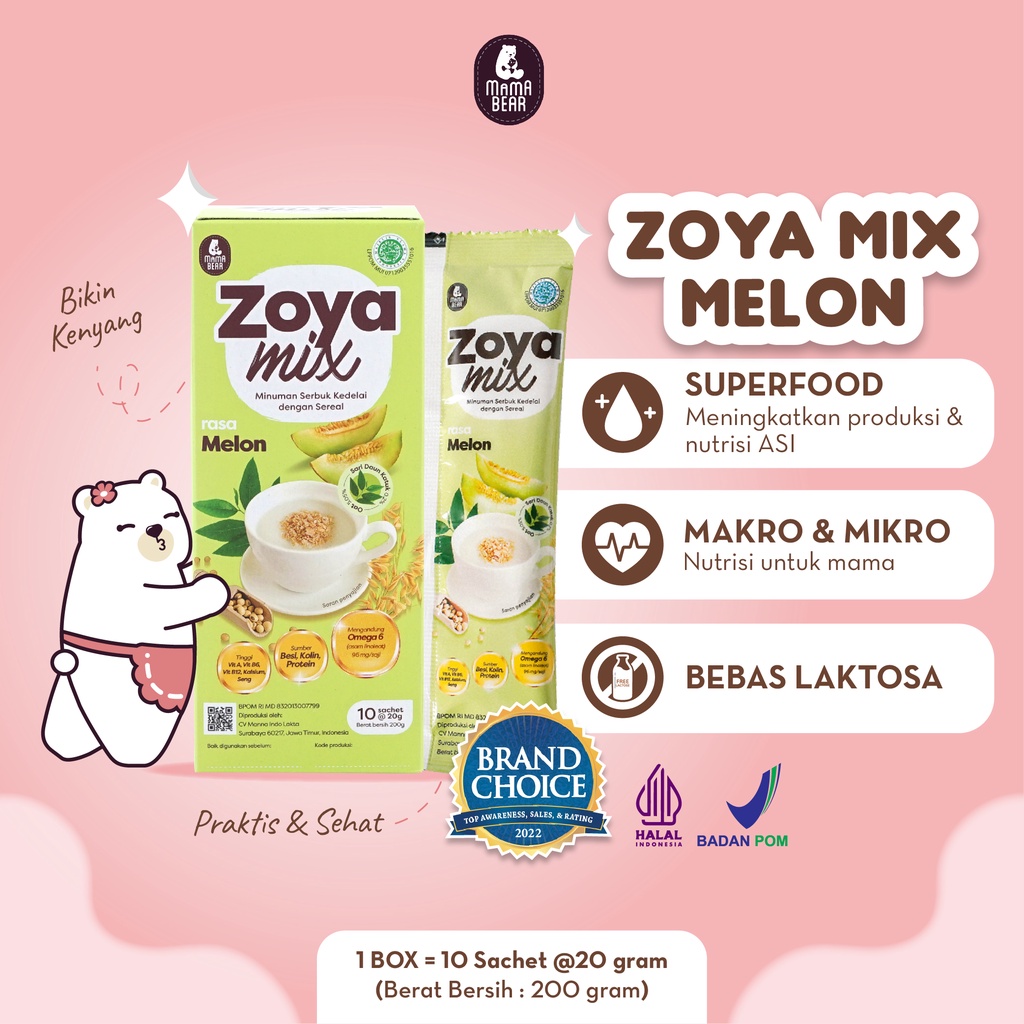 Mama Bear ZoyaMix 200 gr Sereal Kedelai dengan daun Katuk | Pelancar Asi / ASI Booster MamaBear Zoya Mix Lancar Asi