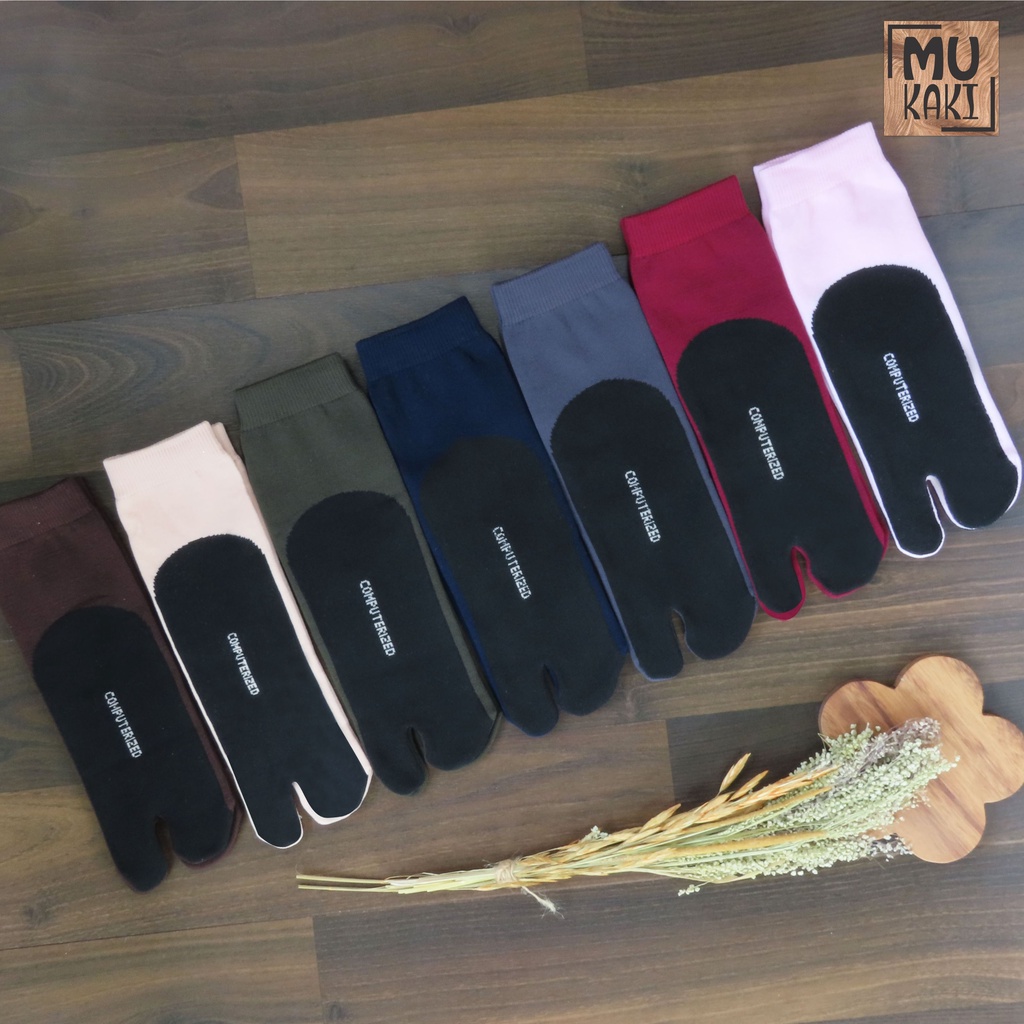 Mukaki Kaos Kaki Jempol Telapak Hitam Nylon &amp; Poliester MIX 12 Pasang Ukuran Angkel, S, M, L