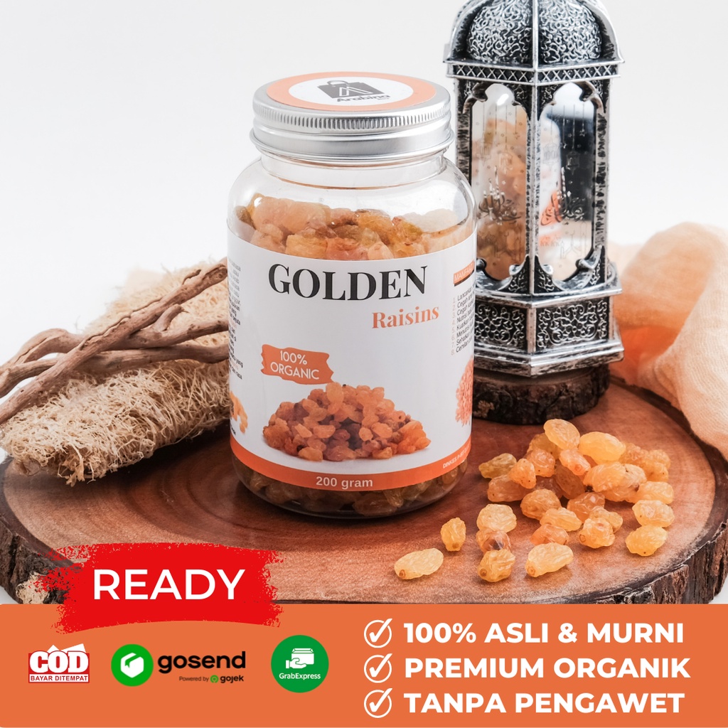 Arabina Kismis Golden Raisins Premium Organik Original 100% Manis Kering