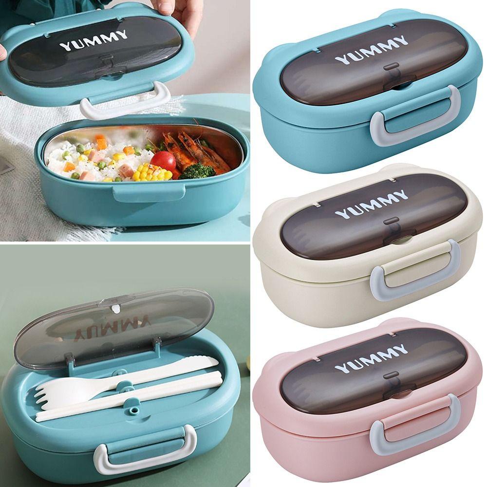 R-FLOWER Lunch Box Portable304 Stainless Steel Untuk Pelajar Pekerja Kantor Wadah Makanan