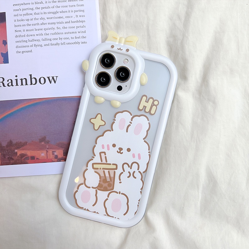 Soft Case Bahan Silikon Desain Kelinci Monster Untuk iPhone 11 12 13 14 Pro Max 6s 6 Plus 7 8 Plus XR X XS Max SE 2020 2022 14 Plus