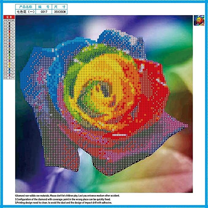 DIY Diamond Painting - 5D Rainbow Rose Stitch Kit