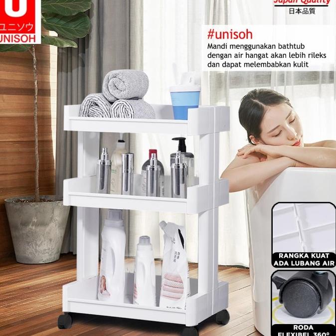 Unisoh Rak Dapur Kamar Mandi Troli Susun 3
