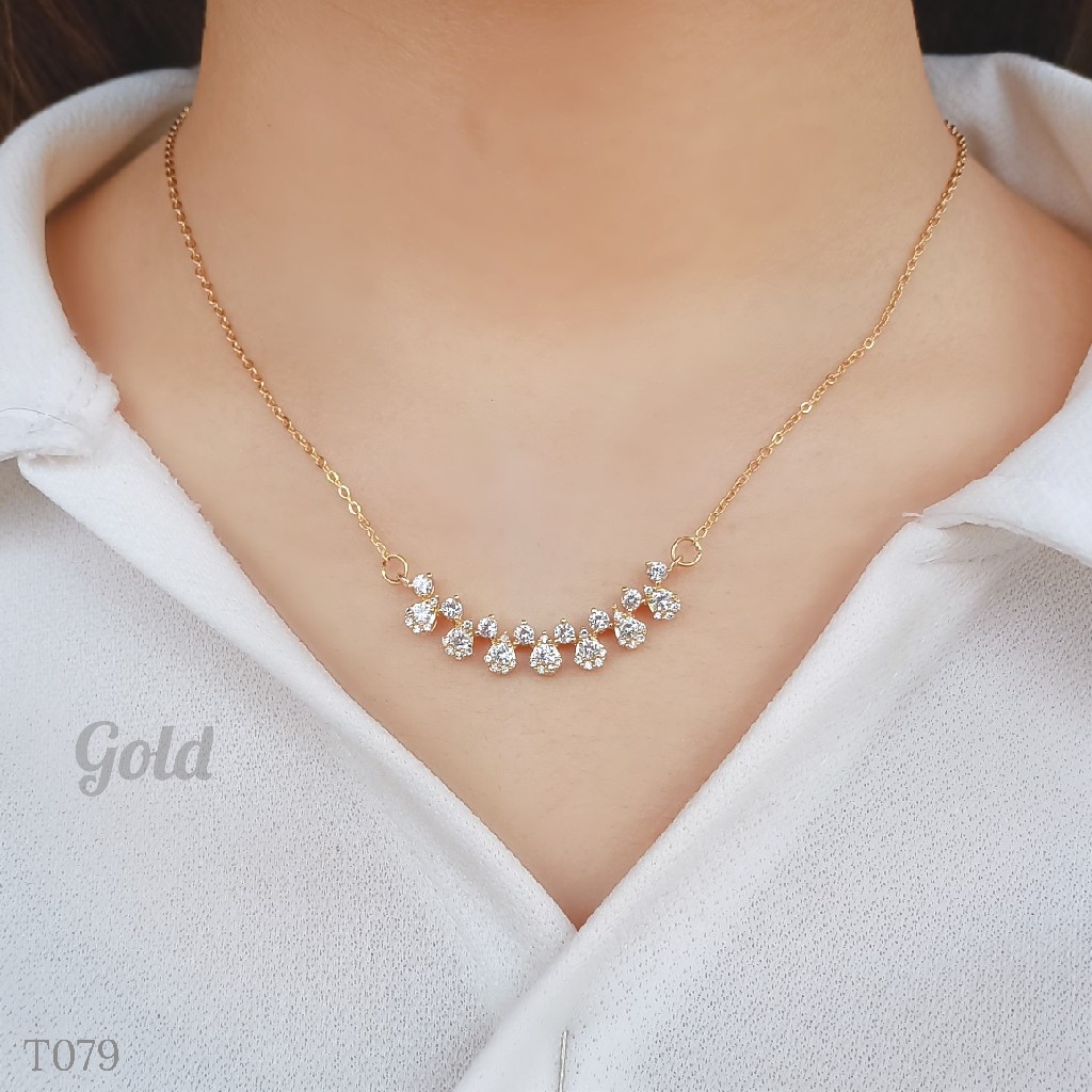 PGX Kalung Titanium Wanita Anti Karat Aksesoris Fashion Perhiasan Premium - T079