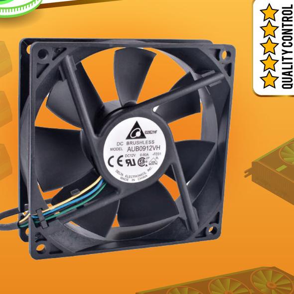 DELTA FAN AUB0912VH 90mm 9 CM DC 12V 3800 RPM⚡ KIPAS KOMPUTER 4 PIN
