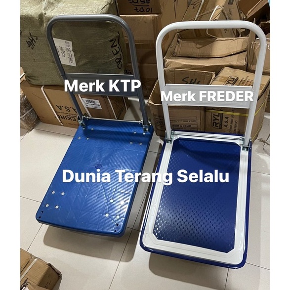 Hand Truck FREDER 150 kg Dasar Plat Logam - Troli Barang Lipat  Serbaguna Model Besi - Gerobak Besi - Trolley Troly Dorongan Barang Hand Truck Plat Besi 150kg FREDER