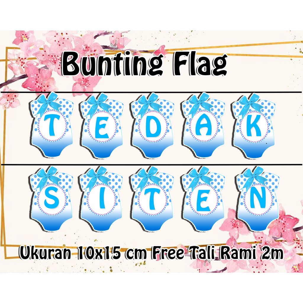 1 SET BUNTING FLAG TEDAK SITEN BABY BOY BIRU