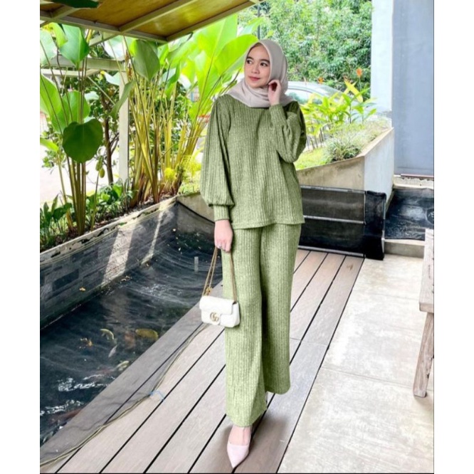 Set Haraga Premium Setelan Muslim Knit Import