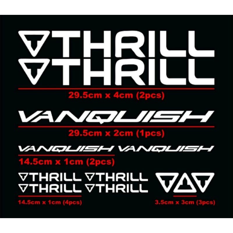 Sticker Sepeda Thrill Vanquish 1 Set Sesuai Gambar