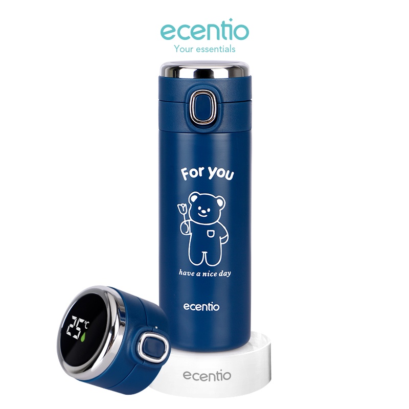 Premium (Mount) ecentio tumbler led suhu 420ml /termos air panas lucu Led Display Cup tumbler botol