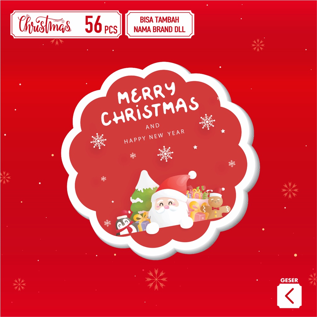 

stiker toples kue kering tema Natal / christmas (isi 56 stiker) design keren lucu2 2