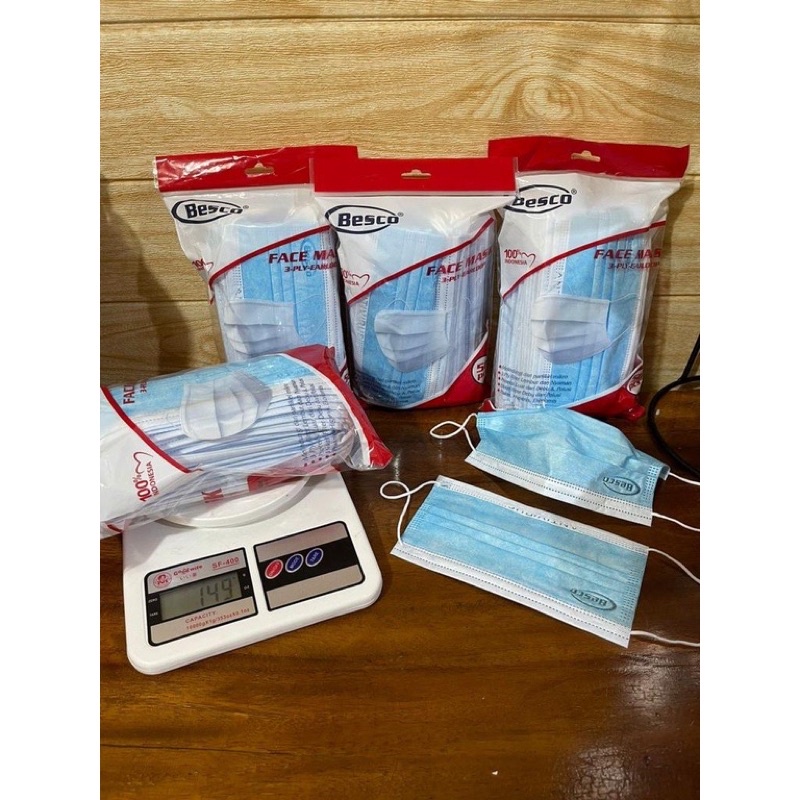 BESCO - MASKER 3PLY TEBAL Earloop PACK ISI 50pcs - MH