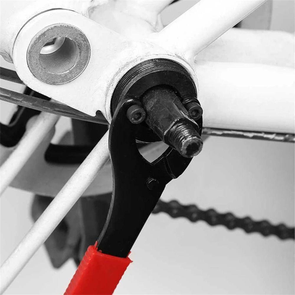 Agustina Kunci Sepeda Fixed-Gear Adjustable Sepeda Bawah Rantai Roda Engkol Bracket Sprocket Remover Tools Alat Pelepas Delapan Berbentuk Kunci Pas