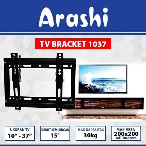 ARASHI 1037 Bracket Mounting Dinding TV LED Monitor Uk Sampai 37 Inch