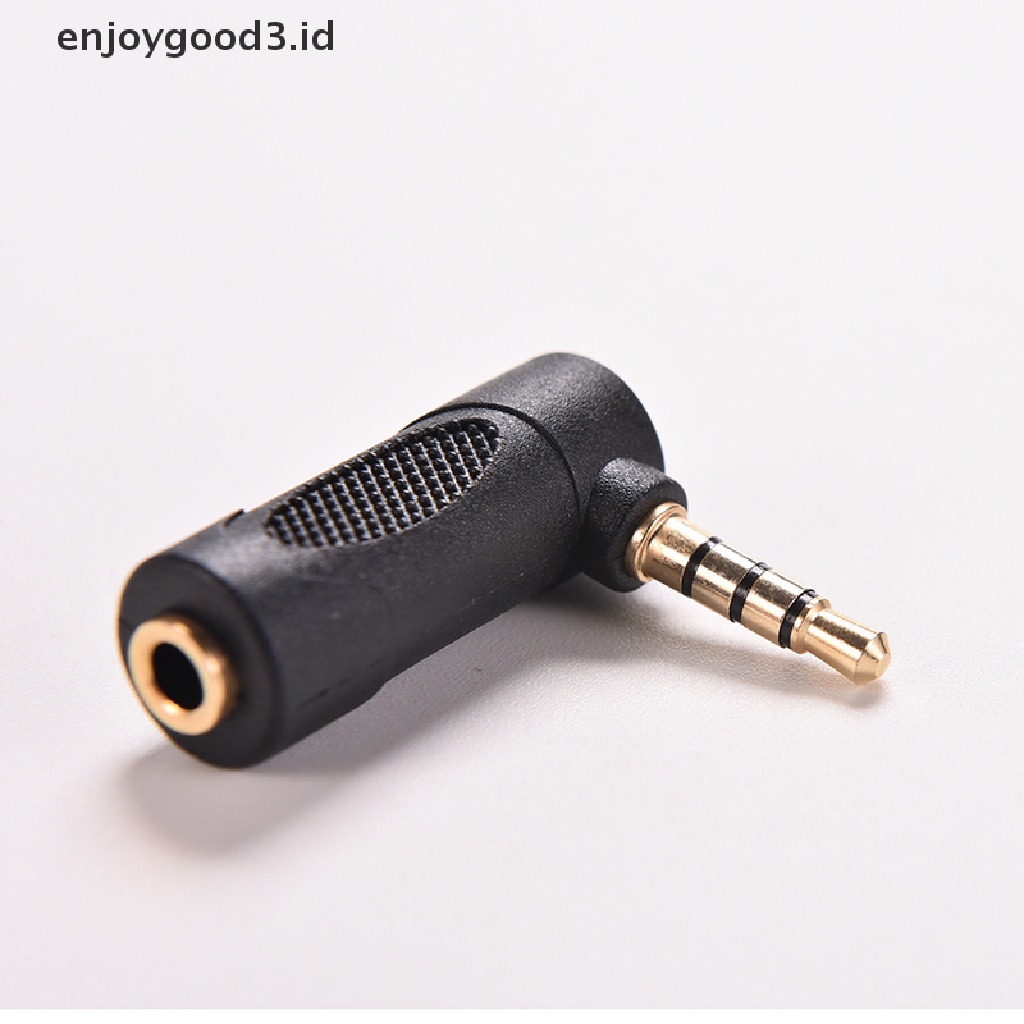 ^ Rready Stock ^ 90 Kabel Adapter Jack Audio 3.5mm°Adapter Konverter Plug Audio Stereo Male Ke Female Sudut Kanan