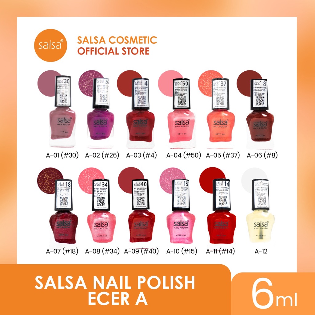 SALSA NAIL POLISH 6ML [ECER/PCS] SERI A/B WARNA RANDOM