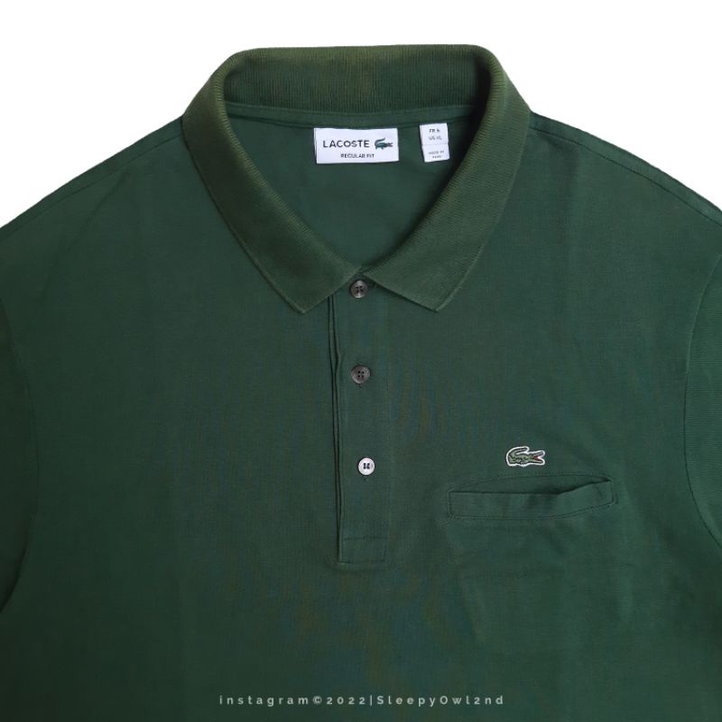 Polo Shirt Lacoste Green Pocket Authentic