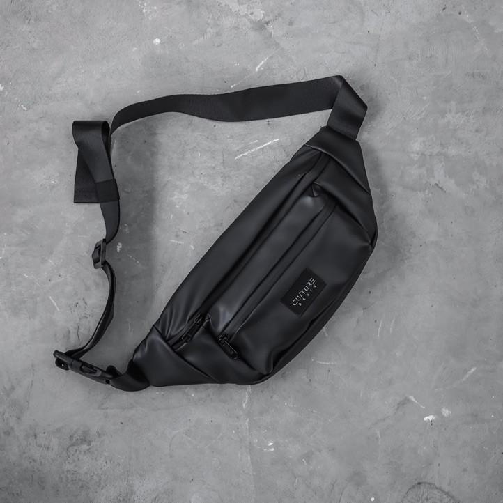 Siap Kirim CULTURE BASIC | CREWNECK BLACK BUNDLING (WAISTBAG + CREWNECK + DOMPET)