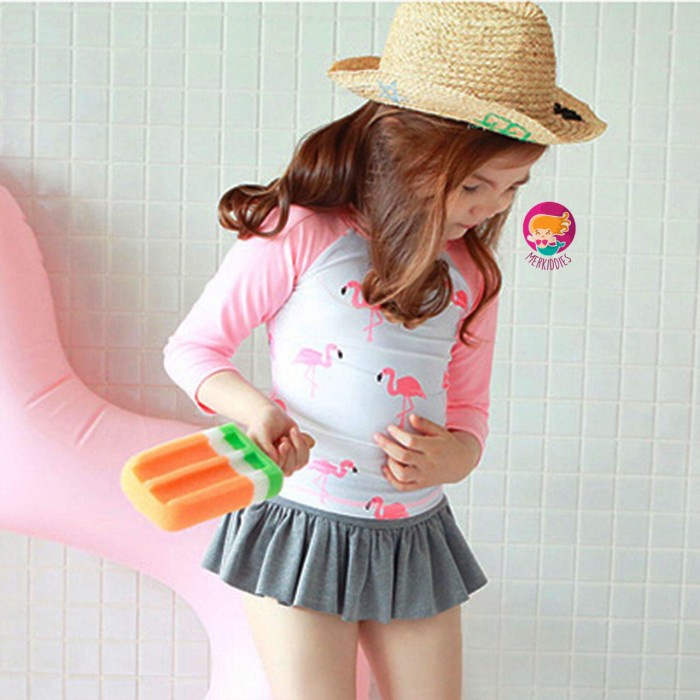 Baju Renang Anak/ Bayi/ Bikini Anak/ Bayi Flamingo Sleeve