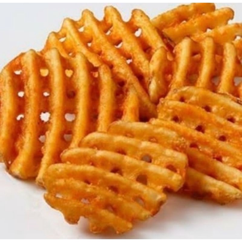 

Kentang Goreng Berbumbu Bentuk Waffle / French Fries Waffle | Berat Bersih 500gr