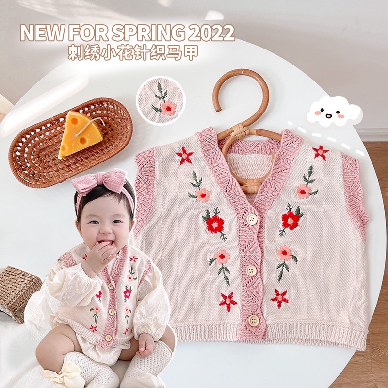 Floral cardigan vest anak perempuan