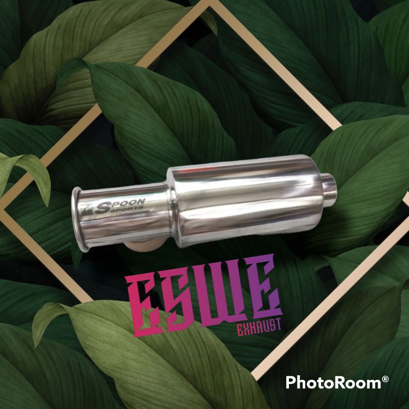 knalpot mobil SPOON bass bulat bensin