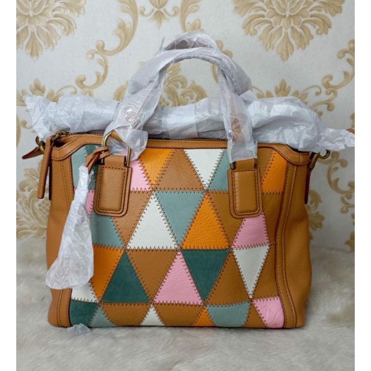 Fossil Jacqueline Satchel Patchwork crossbody