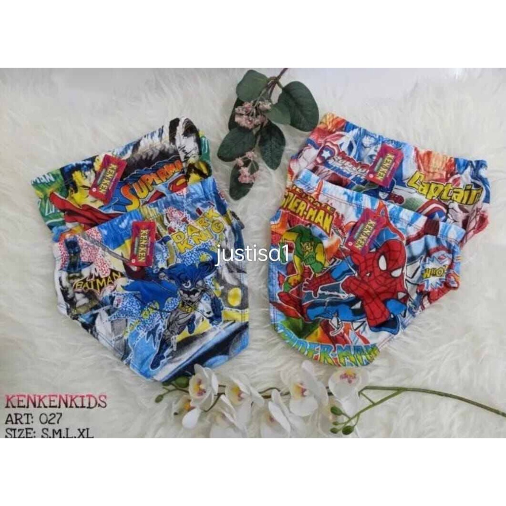 grosir 6 pcs celana dalam anak laki-laki motif karakter depan belakang full print celana dalam karakter