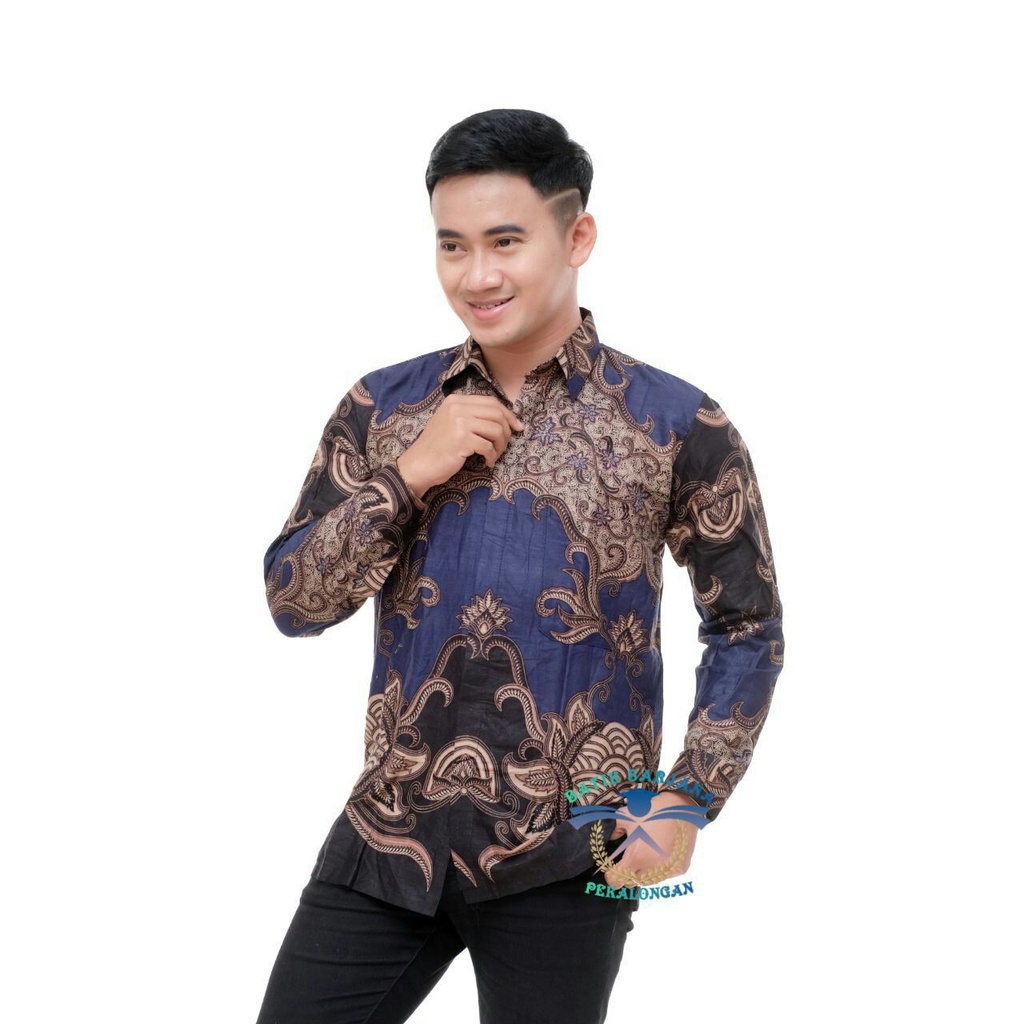 BAJU BATIK TERBARU MODERN LENGAN PANJANG / KEMEJA BATIK M L XL