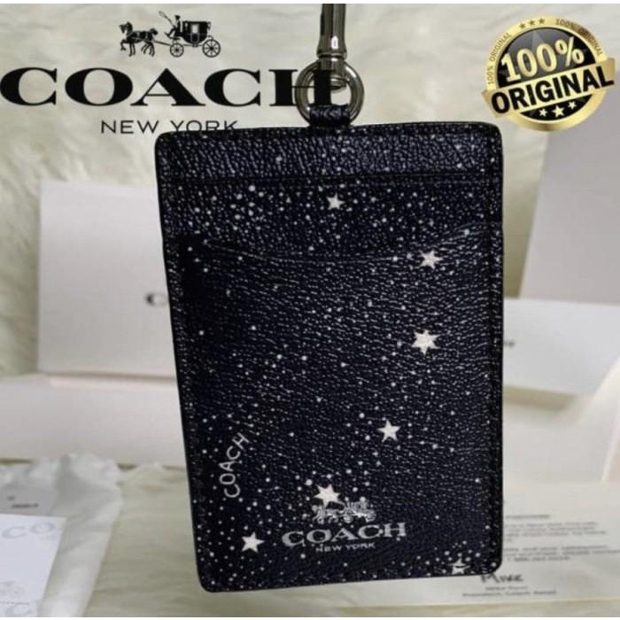 

COACH ID card lanyard new star night (BLACK)