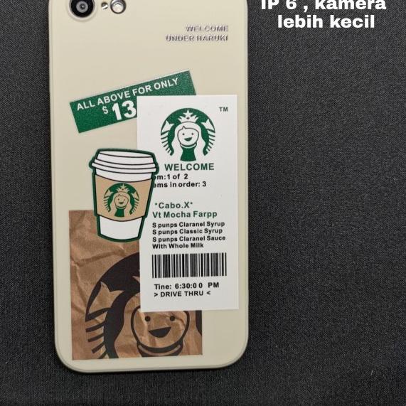 MCD Sbucks square edge case Iphone 11 12 MINI PRO MAX Casing Cute Doff - MCD, 11 PRO