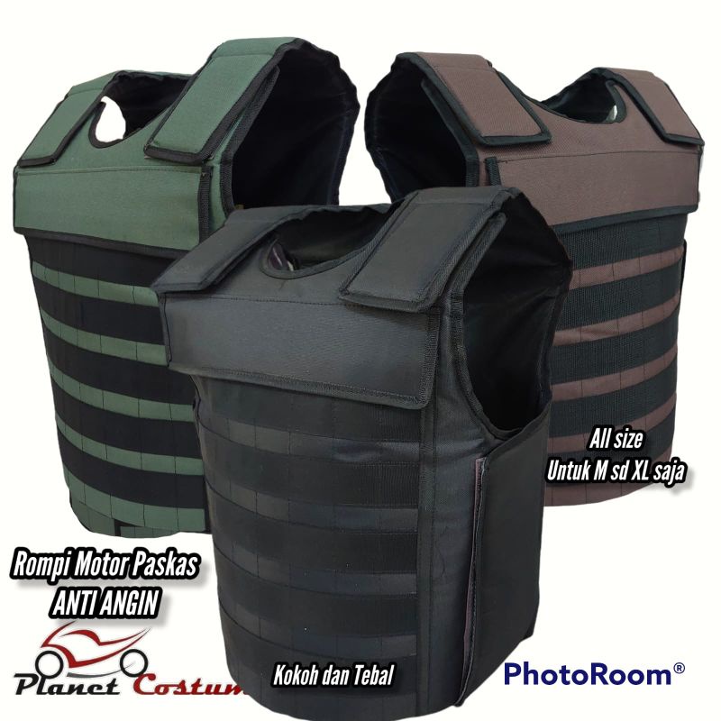rompi vest motor pelindung dada biker rompi tentara