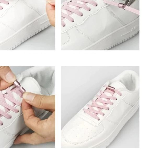 Tali Sepatu Elastis Elastic Shoe Lace Lock Ulir - navy