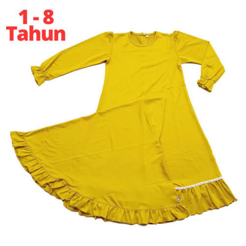 Baju gamis anak perempuan syar'i renda