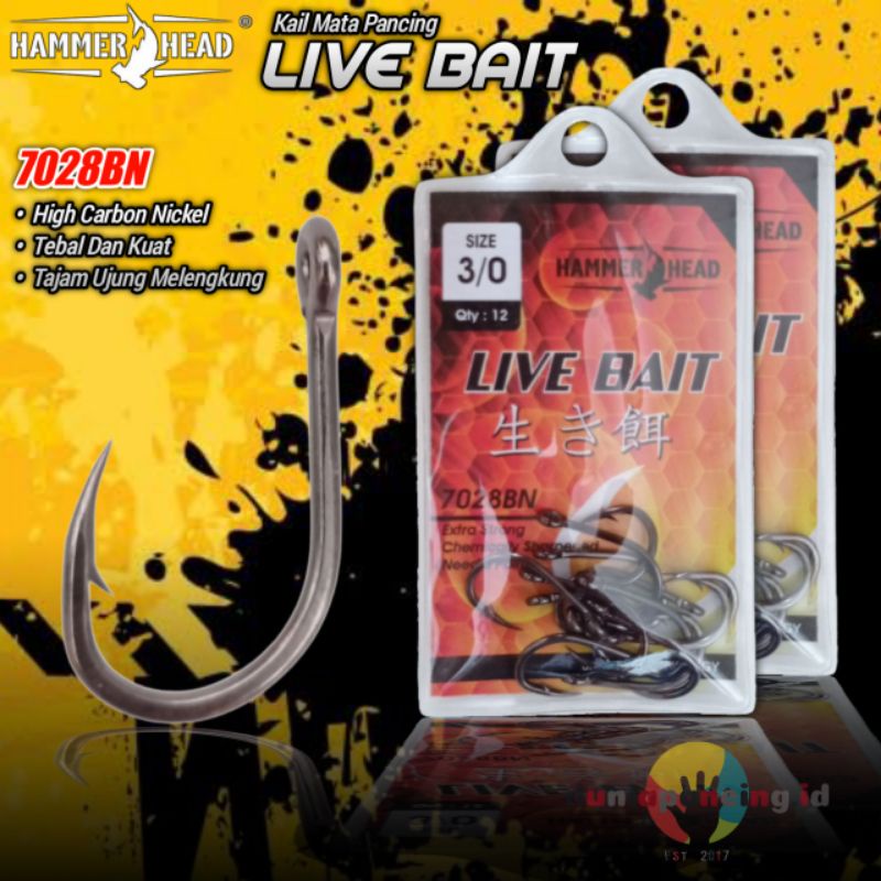 Mata kail pancing hammer head live bait 7028BN