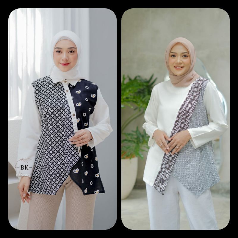 Baju Wanita Kemeja Wanita Batik Atasan Blouse Wanita Batik Kanza