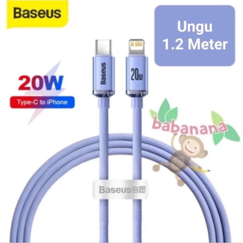 Baseus Kabel Data Iphone Cable Fast Charging PD 20W 1.2 Meter Ungu