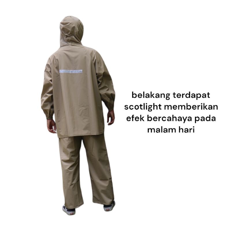 Jas hujan Nendi premium raincoat pria dan wanita bahan pvc tebal