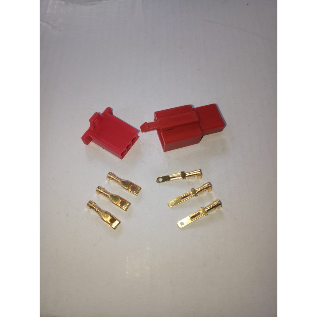 SOKET KABEL 3 PIN SKUN KECIL MERAH / SOCKET KABEL 3 PIN SKUN KECIL / KONEKTOR