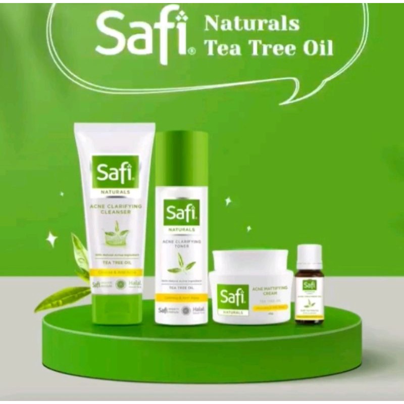 SAFI Naturals Tea Tree Oil Acne Cleanser Acne Toner Anti Acne Mattifying Cream Treatment Oil