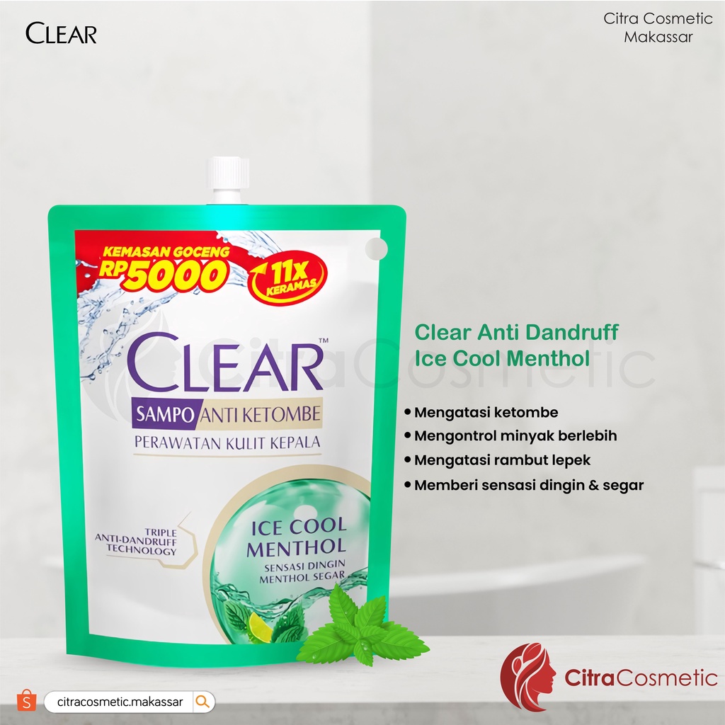 Clear Shampoo Anti Dandruff Shampo 55 Ml | Complete Soft Care | Ice Cool Menthol